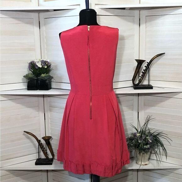 Taylor Hot Pink Pleated Cocktail Party Dress Size 12 - Picture 3 of 9
